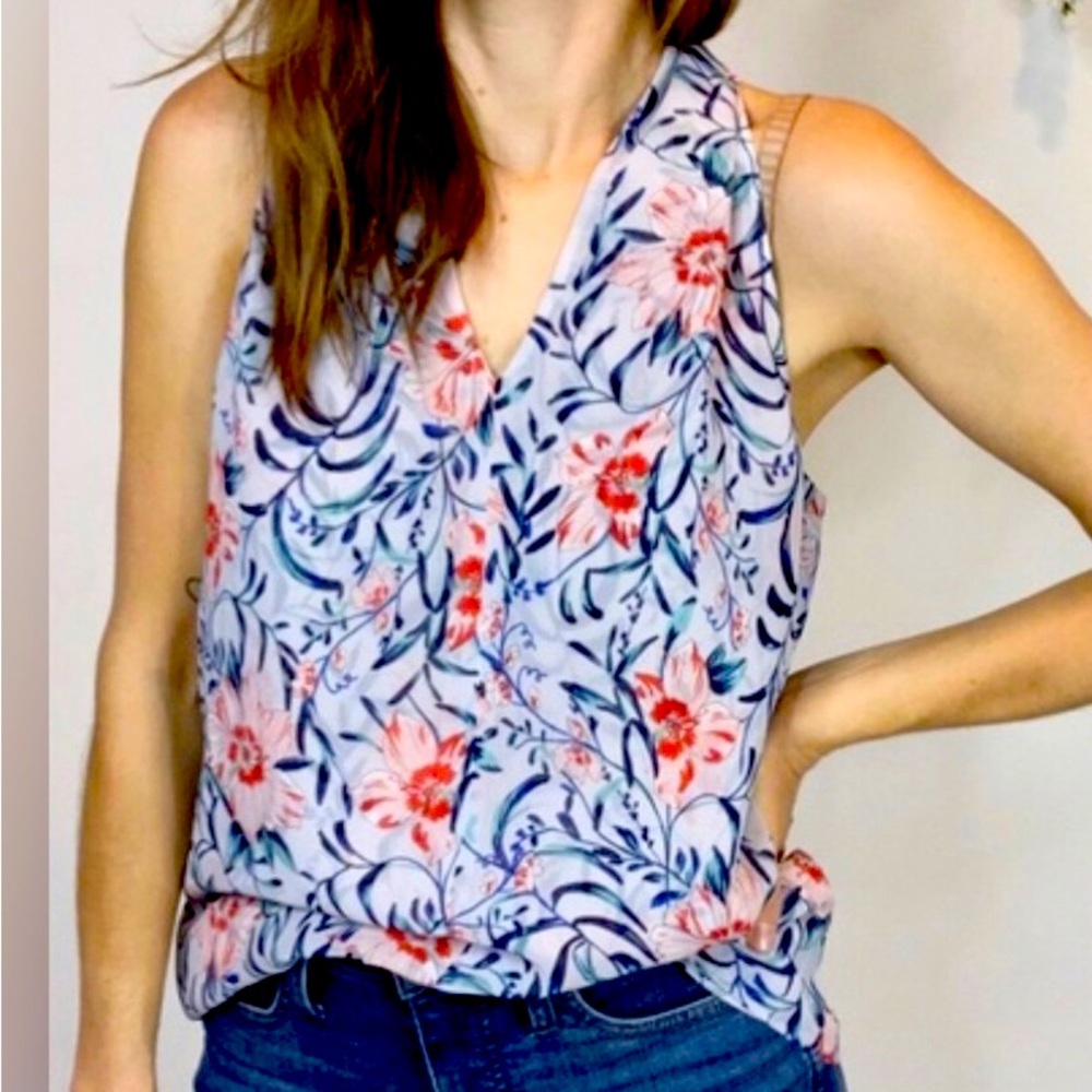 Cabi Stem chiffon flowy floral blouse